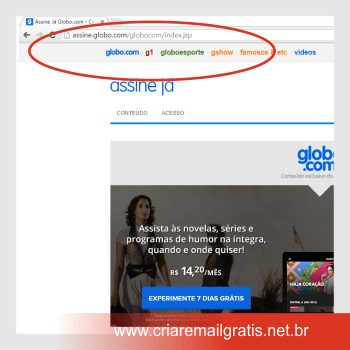 Criar E-mail Grátis Globo Mail