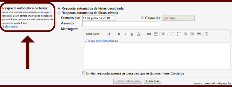 Resposta Automática no Gmail